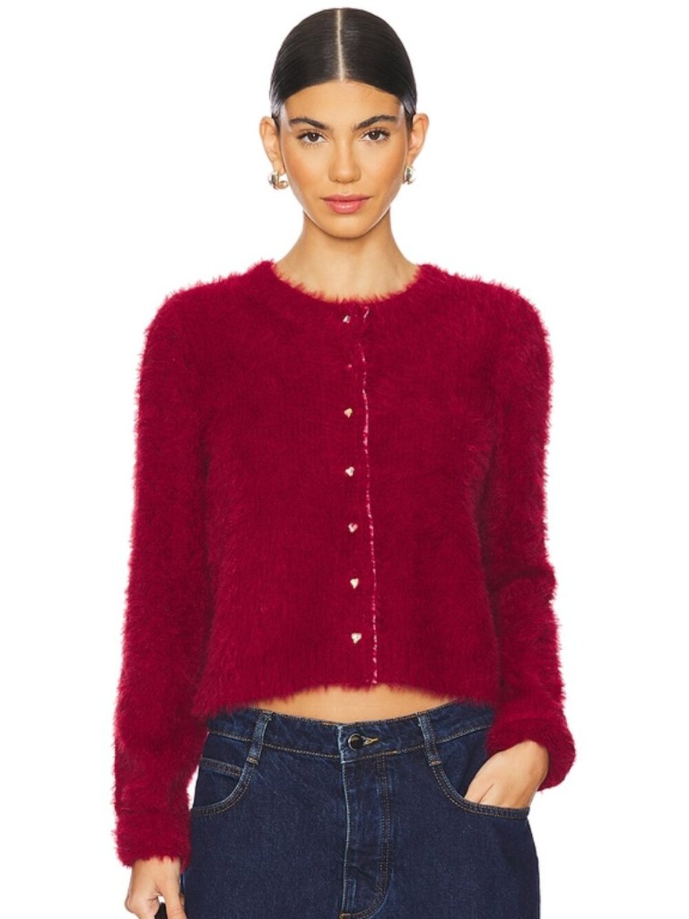 Free People Celeste brushed-knit cardigan NWT
